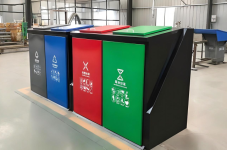 社區(qū)的綠色守護(hù)者定制240升密閉式金屬分類(lèi)垃圾箱